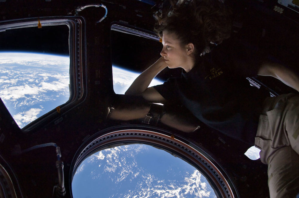 Tracy Caldwell Dyson in Cupola_ISS
